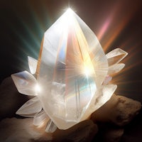 an image of a crystal with a light shining through it