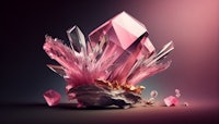 3d rendering of a pink crystal on a dark background