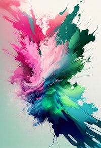 a colorful splash of paint on a white background